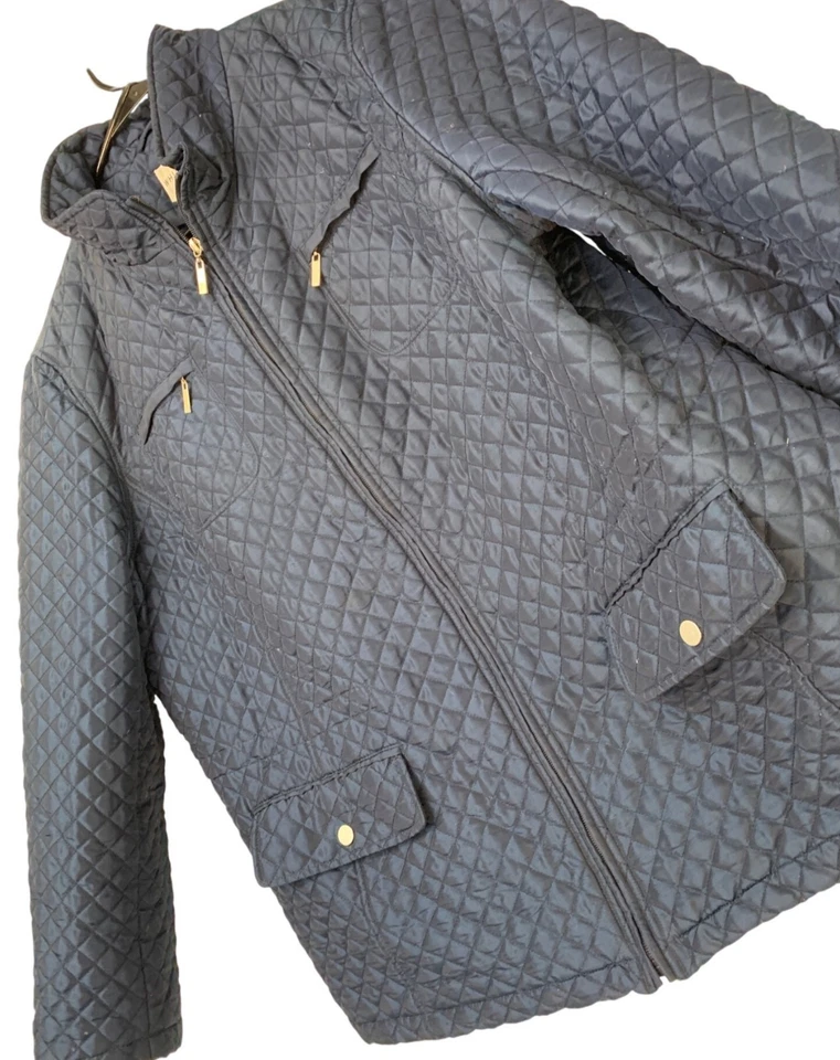 White Stag Womens Quilted Navy Jacket 2X Polyester/Nylon Full Zip RII10580 - Image 2 of 4