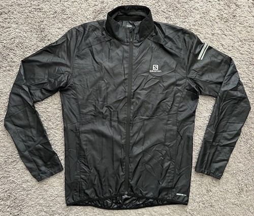 Salomon Jacket Men's Medium Black Advanced Skin Shield Featherweight Full Zip