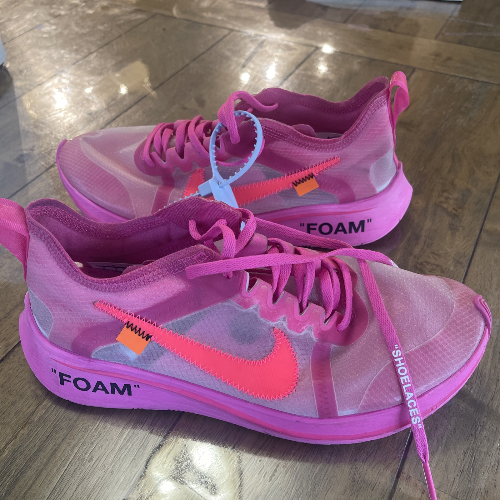 OFF WHITE X NIKE Taglia 8 Nike Off White x Zoom Fly SP rosa tulipano