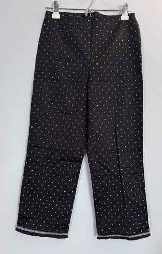 David Paul Women’s Black Polka Dot Pants Size 4 Wide
