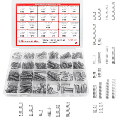 Druckfedern Sortiment Kit mit Box - 300 Stück Mechanische Metall Mini Federn (23