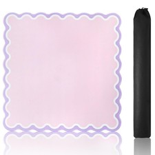 Pink Mahjong Mat 31.5  x 31.5   with Black Carrying Bag, Anti-Slip, Noise-Re...