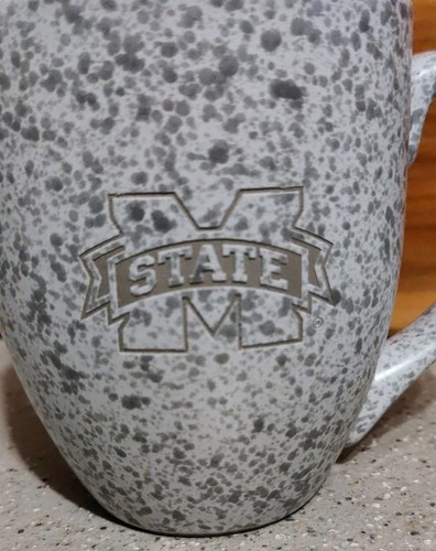 Mississippi State Coffee Mug Cup Gray On Gray Speckled  - Picture 2 of 4