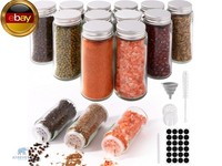 12Er GewüRzgläSer Rund Set Mit Streueinsatz, 120Ml GewüRzdosen Glas, Ge