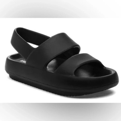 BEACH SLIDES BY J/SLIDES MELLOW EVA Classic Black Platform Slide Sandals 39 8US