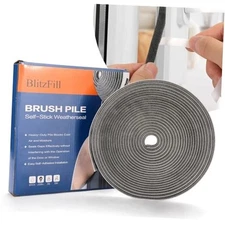 33FT Self Adhesive Brush Door Weather Stripping & 0.35" Wide x 0.2" Thick