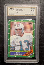 Topps 1986 All Pro Dan Marino #45 Miami Dolphins GEM MT 10 Mint Grading NFL