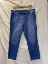 Time and Tru Jeans Denim Cotton Women 14 Blue Straight Stretch Mid Rise Ankle