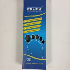 Walk Hero Orthotic Insoles Mens 5-5.5 Womens 7-7.5 Pain Relief Arch Support Gray