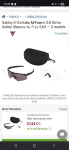 Oakley SI Ballistic M-Frame 2.0 Strike Safety Glasses Matte Black/Clear