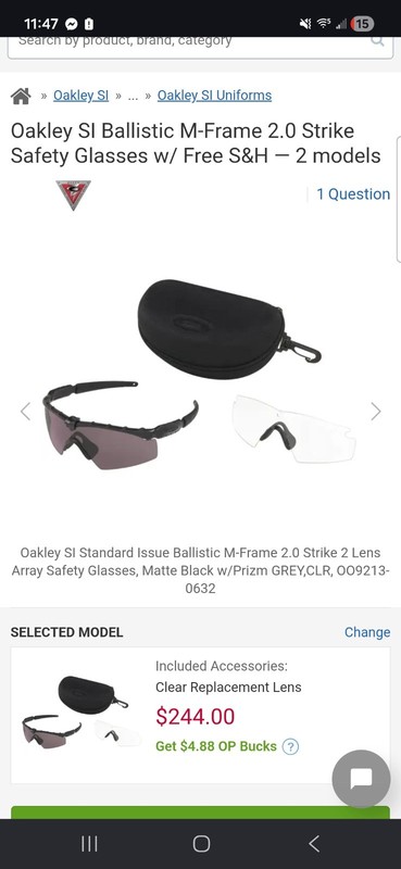 Oakley SI Ballistic M-Frame 2.0 Strike Safety Glasses Matte Black/Clear