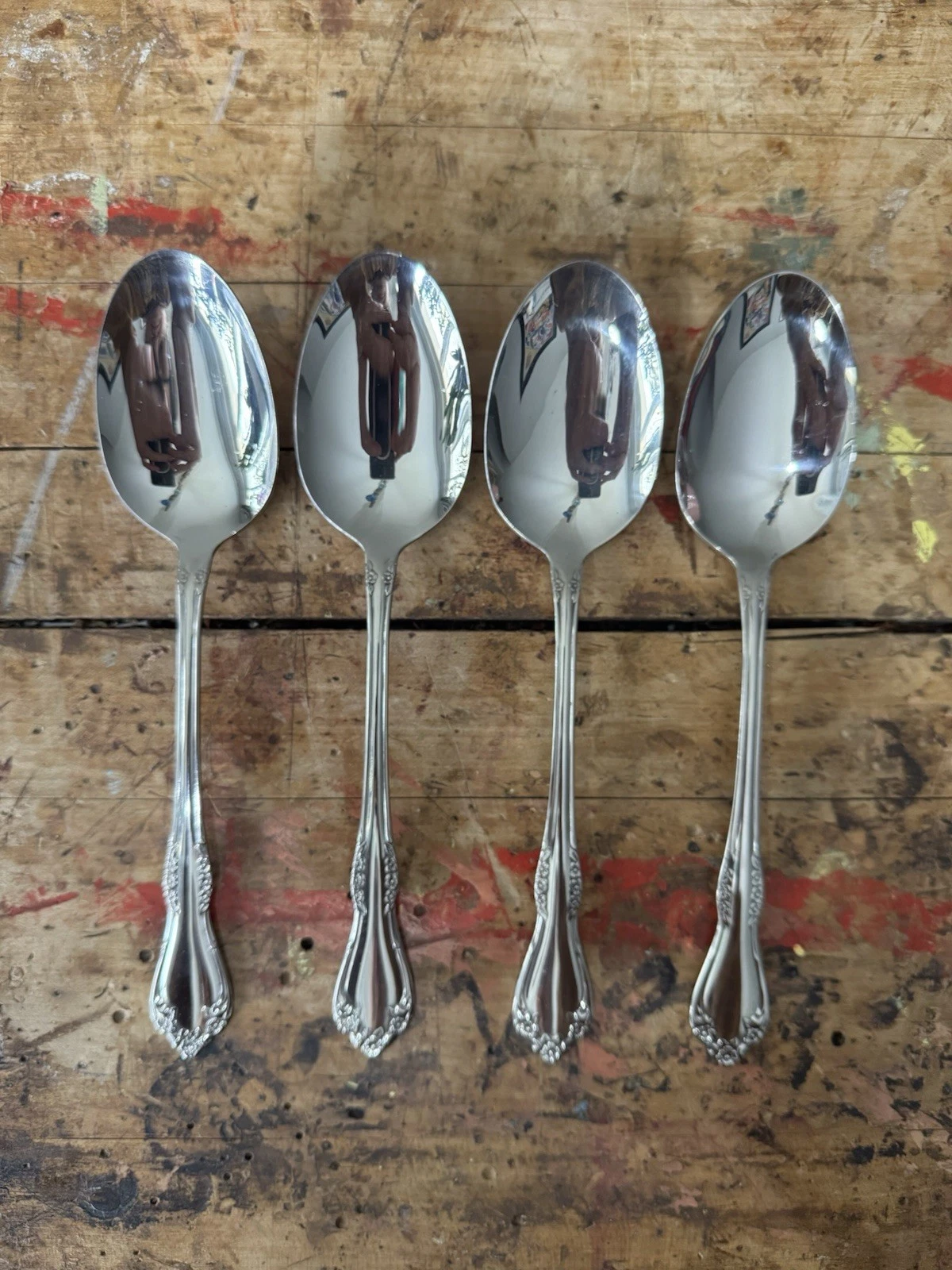 Oneida Mansfield 4 Solid Serving Spoons (set Of 4)