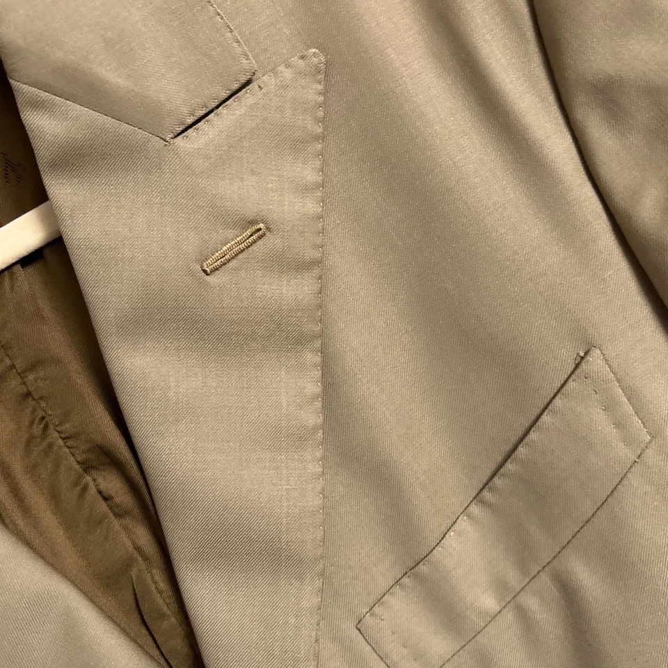 Isaia Sport Coat 38R Slim Tan Wool Nuova Aquaspider Italy Bespoke Blazer 40R - Image 4 of 4