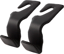 Headrest Hooks for Car, Back Seat Organizer Black Leather Hanger Holder Hook, fo
