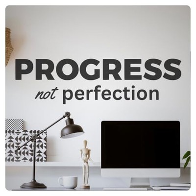 Progress Perfection Motivational Inspirational Wall Decal Sticker Quote Decor