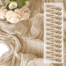 12 Pack Beige Table Runner 10FT Cheesecloth Table Runner 21 x 120 inch Boho G...
