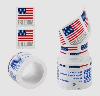 5 Rolls Of 100 US Flag First Class Postage Stamps