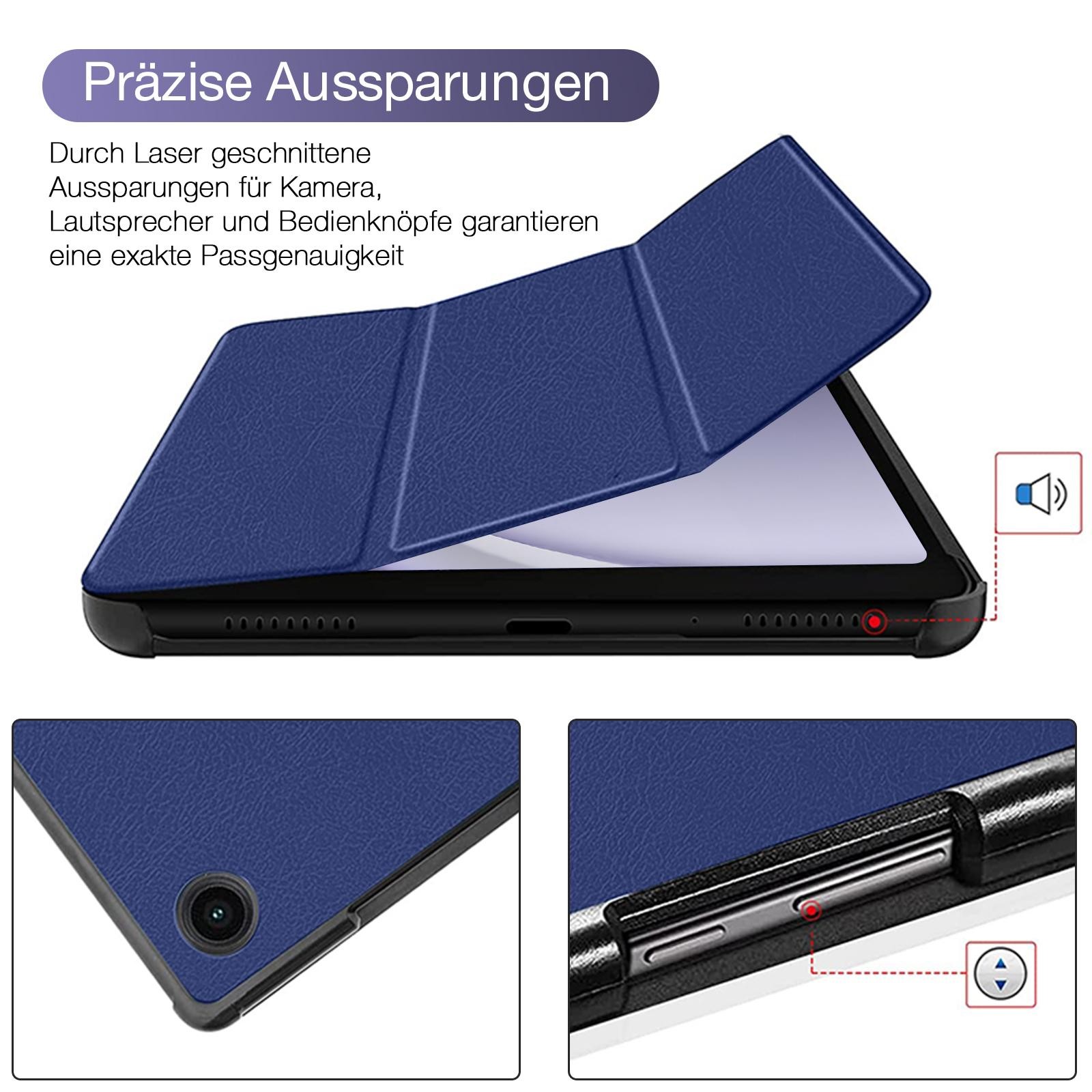 Custodia pieghevole blu scuro per Samsung Galaxy Tab A9 8.7 foto 6