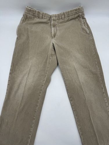 L.L.Bean, Vintage Baggy 80's LL Bean Straight Leg Corduroy Chino Brown Made in USA Size 35
