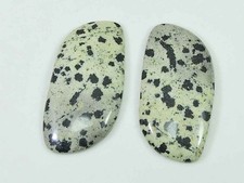 25.45Cts. Natural Dalmation Jasper 15mm X 30mm each Cabochon Match Pair