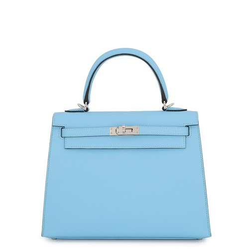 HERMES Kelly Sellier Size 25 Epsom Celest