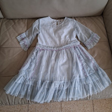 Stella McCartney Kids Blue Tulle Dress Holographic Star Ruffle Ric-Rac 5Y EUC!