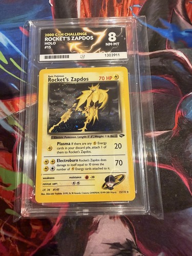 Rocket's Zapdos (Unlimited) graded ACE 8 for sale on eBay