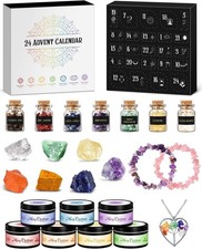 Adventskalender 2025 Frauen Chakra Duftkerzen mit Edelsteine, Geschenke f&uuml;r Yoga