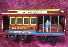 Vintage San Francisco Cable Car 28 Metal Friction Toy Trolley Ringing Bell Works