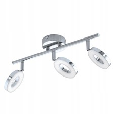 3-point LED Bathroom Ceiling Light Fixture Ip44 Chrome Frosted Glass 4000k