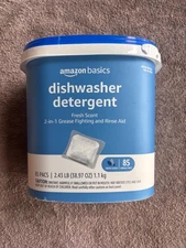 Amazon Basics Dishwasher Detergent Pacs, Fresh Scent, 85 Count