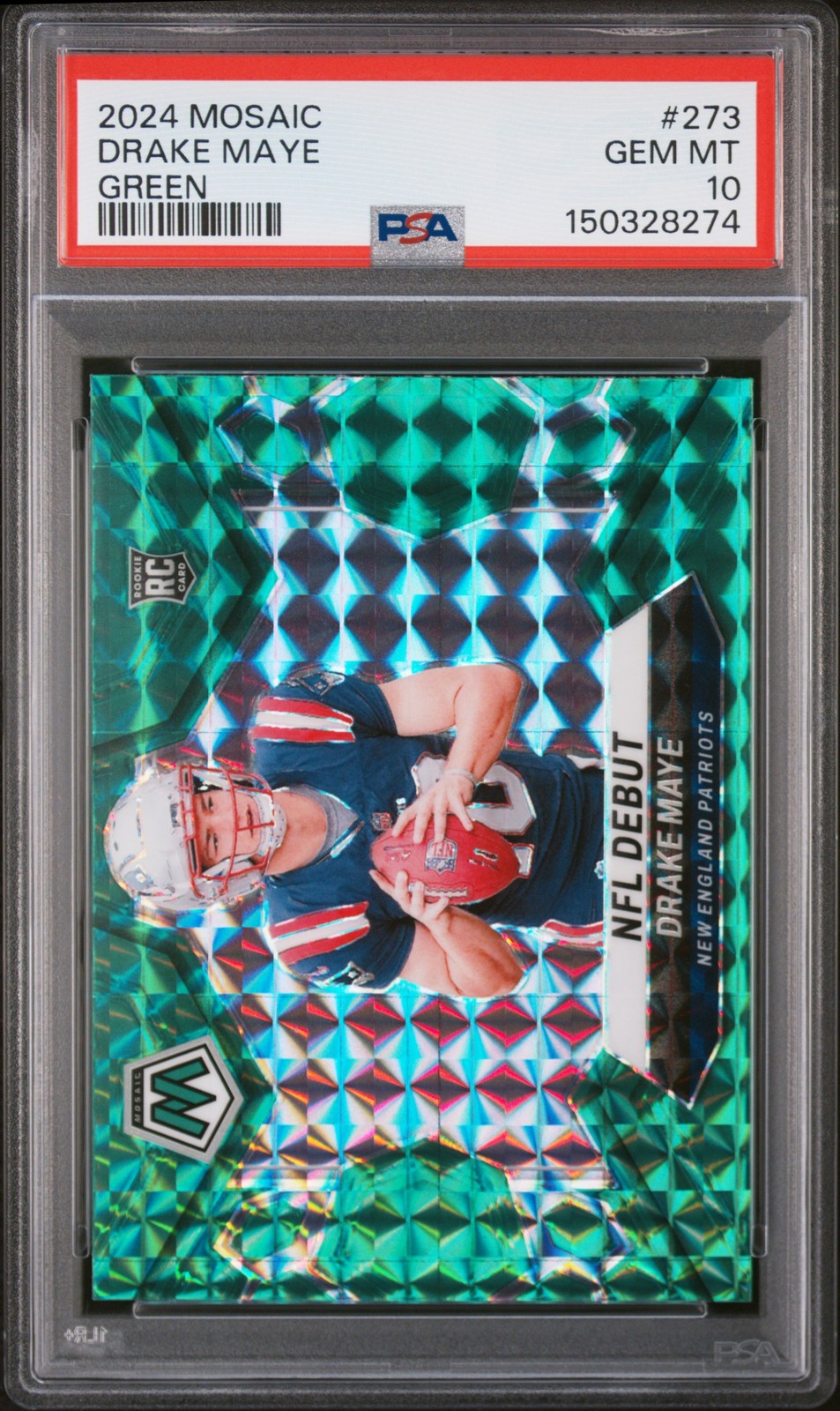 Drake Maye Panini Mosaic #273 Green