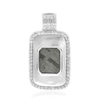 Cavill Meteorit AnhäNger 925 Sterlingsilber 1,50Ct Oktagon Zirkone