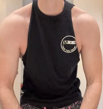 mens -   Sz L Workout  shirt Stringer - MUSCLE CUT - Gains