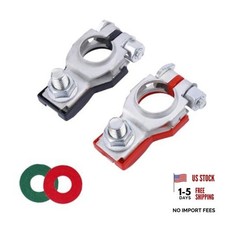 Battery Terminal Connector Positive And Negative 1 Pair Silver 1red1black