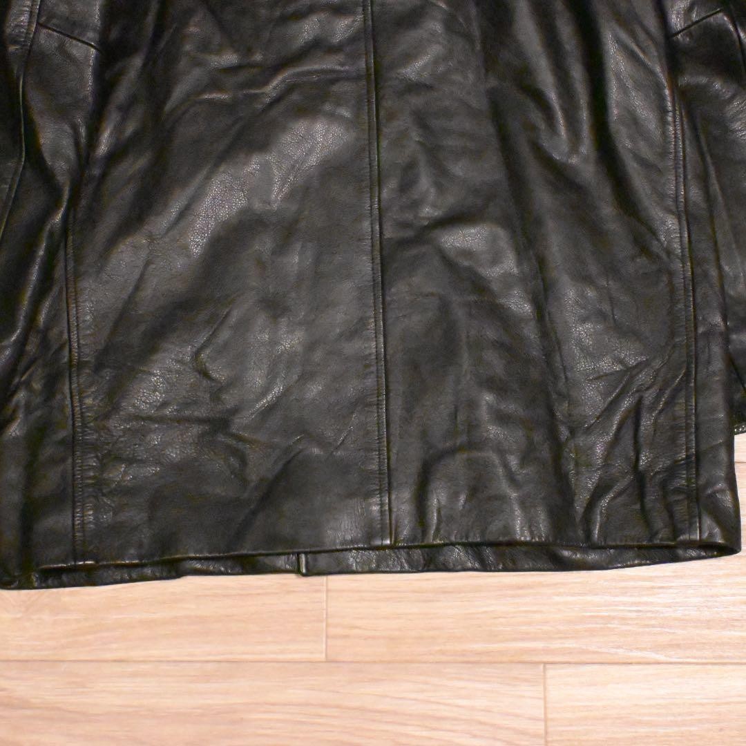 Banana Republic Leather Car Coat Black Men’s L 90s Vintage image 8