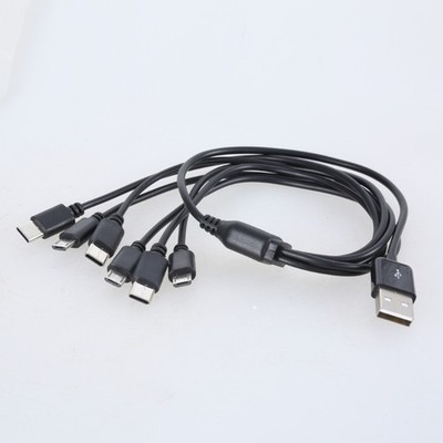 Efficient 6 in 1 Charging Cable USB to 3xUSB 5Pin 3xType C No Data Transfer