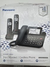 Panasonic  KX-TGF852B  Corded  Cordless Phone Machine 2-in-1 Handsets  OB