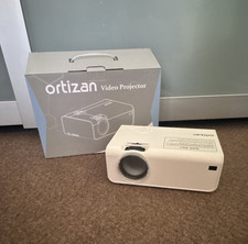 Ortizan Video Projector Desktop Home Cinema Projector White with Box