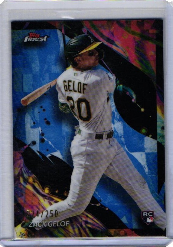 2024 Topps Finest #199 Zack Gelof RC Uncommon Sky Blue Refractor /250 Oakland