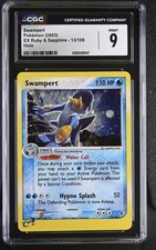 CGC 9 MINT Swampert 13/109 EX Ruby & Sapphire Holo Pokemon Card