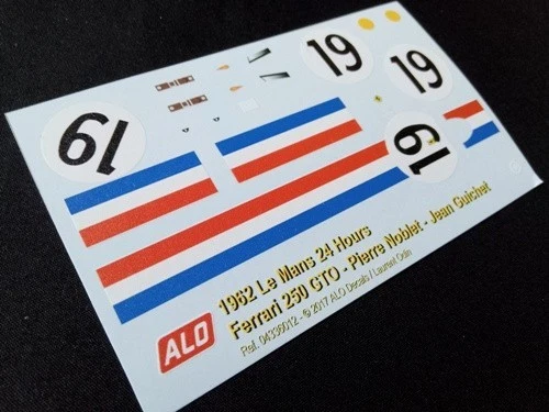 1962 LE MANS #19 FERRARI 250 GTO NOBLET/WINDOW 1:24 DECALS