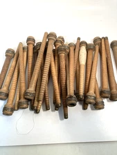 Wood Bobbins Spools Wooden Industrial Style Spindles 8.75" Wooden Quills Lot-30: