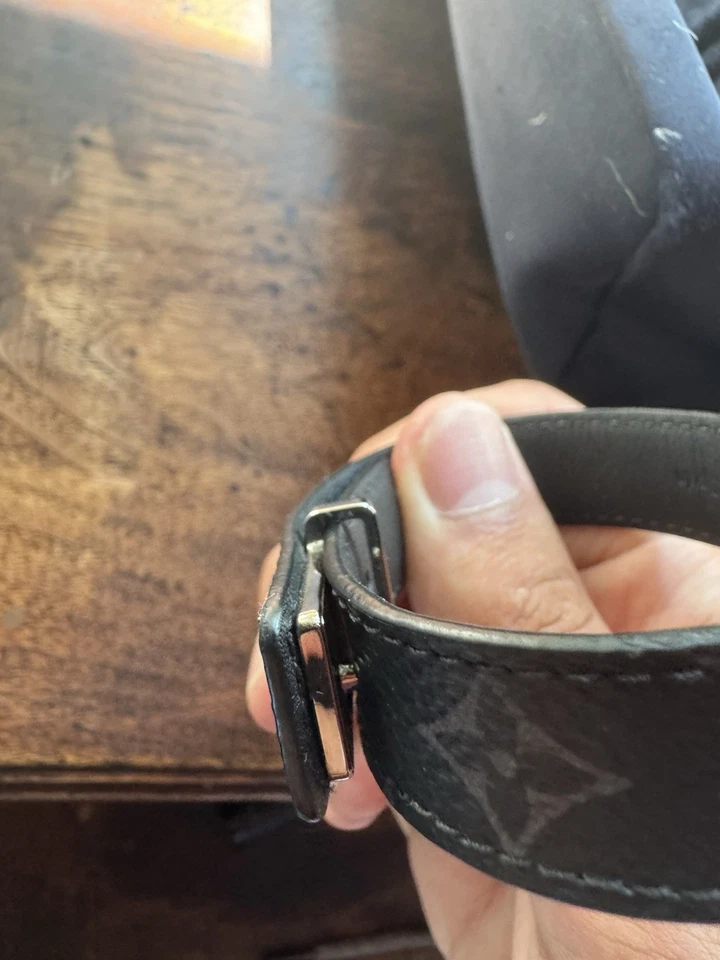 Louis Vuitton LV тонкий браслет M6456E регулируемый, черный/серый - Изображение 2 из 4