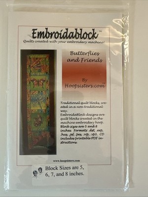 Embroidablock Quilt Block Pattern- Butterflies And Friends