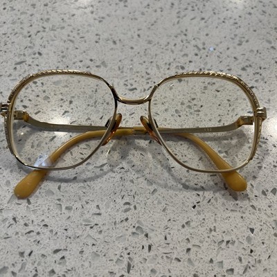 Madame Gres Vintage Gold Plated Eyeglasses 80s Designer 51-19 Italy Alix