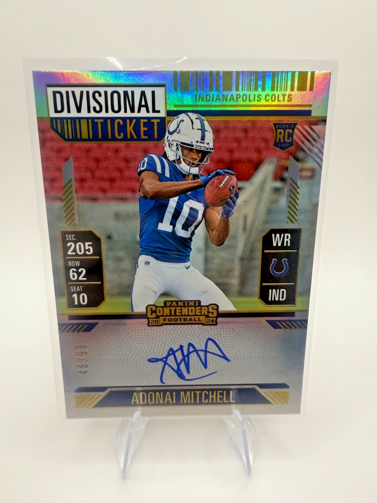 ADONAI MITCHELL 2024 CONTENDERS DIVISIONAL TICKET ROOKIE RC AUTO 46/99 Q1300-F
