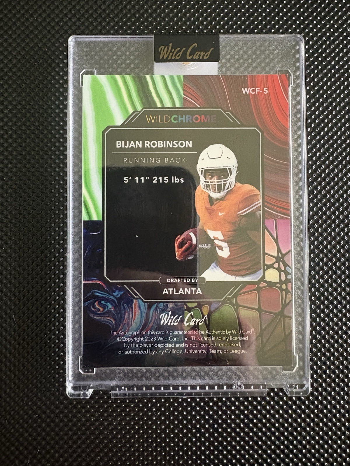 Bijan Robinson 2023 Wild Card Wild Chrome Football Cracked Ice 1/1 Auto Card 💎 view 2