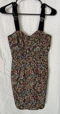 BCBGeneration Multicolor Floral Sweetheart Strappy Bodycon Mini Dress Lined 0