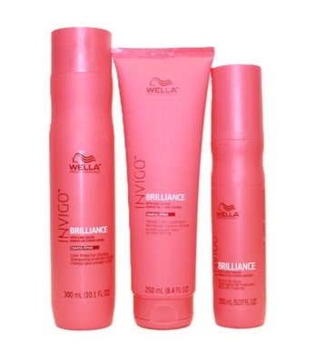 Wella Invigo Brilliance For CoarseHair Shampoo, Conditioner & Miracle BB Spray